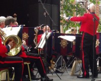 The Guards Association Band playing a you-know-what in Leicester Square, 2004. 