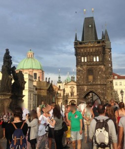 The Charles Bridge. Log-jammed because of people photographing their own passage across it