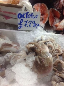 An octopus in the market in Tooting Broadway. 