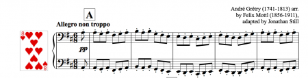 Image of the piano score of a gigue by Grétry 