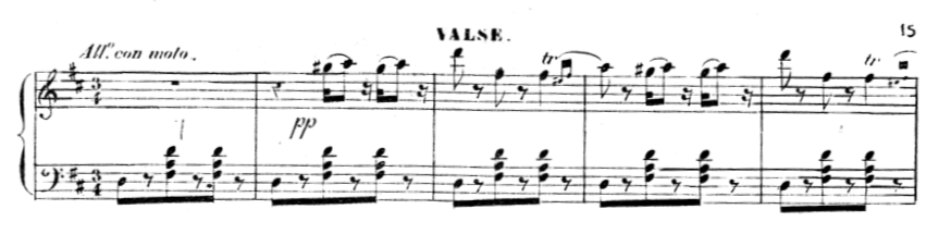 Extract from the Waltz in Act I of Giselle, showing the Scotch snap