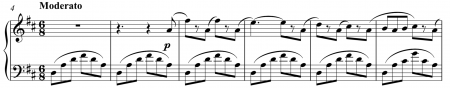 Fragment of Odalisques from Le Corsaire (sheet music)