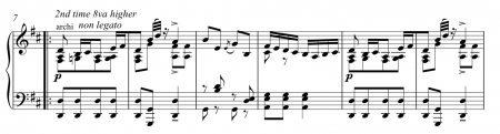 Segment of piano reduction of Guiraud's Gretna Green used in Coppélia