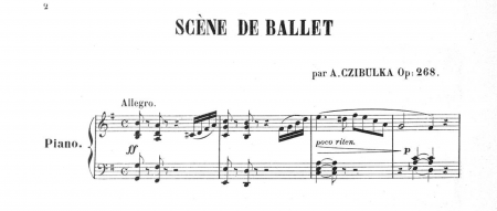 Czibulka Scene de ballet, first page of the sheet music